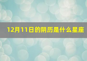 12月11日的阴历是什么星座