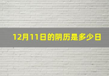 12月11日的阴历是多少日