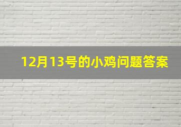 12月13号的小鸡问题答案