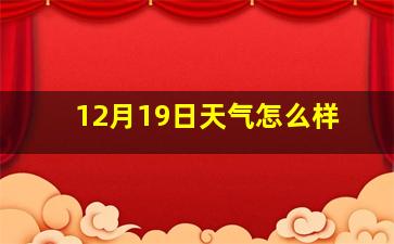 12月19日天气怎么样