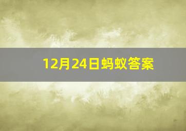 12月24日蚂蚁答案