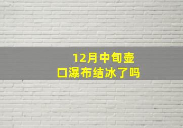 12月中旬壶口瀑布结冰了吗