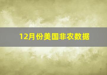 12月份美国非农数据