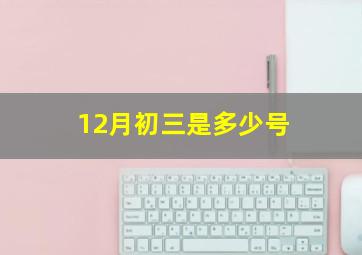 12月初三是多少号