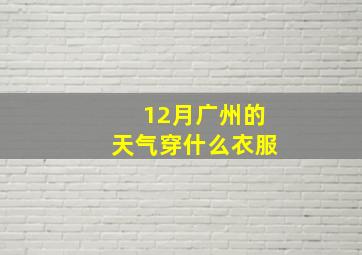 12月广州的天气穿什么衣服