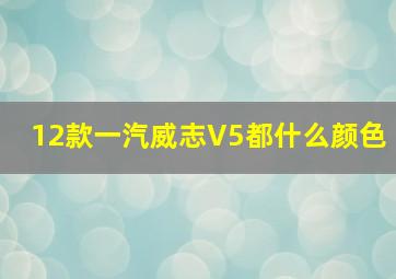 12款一汽威志V5都什么颜色