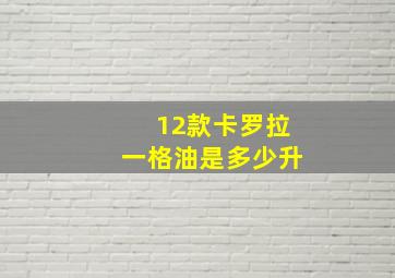 12款卡罗拉一格油是多少升