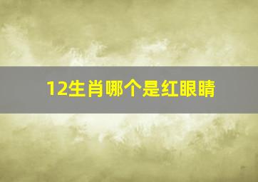 12生肖哪个是红眼睛