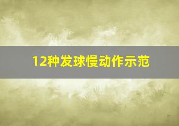 12种发球慢动作示范