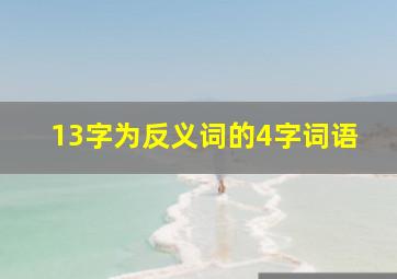 13字为反义词的4字词语