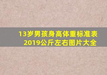 13岁男孩身高体重标准表2019公斤左右图片大全