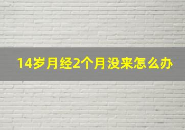 14岁月经2个月没来怎么办