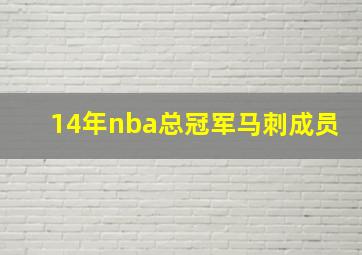 14年nba总冠军马刺成员