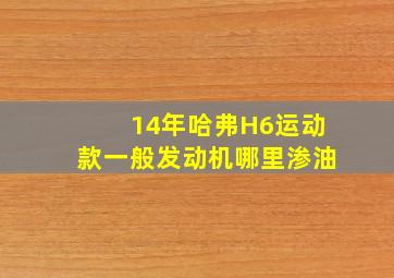 14年哈弗H6运动款一般发动机哪里渗油