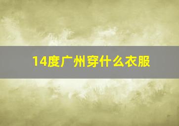 14度广州穿什么衣服