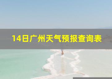 14日广州天气预报查询表