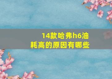 14款哈弗h6油耗高的原因有哪些