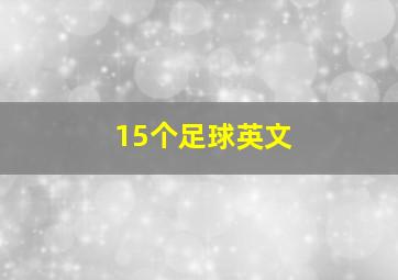 15个足球英文