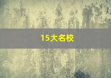 15大名校