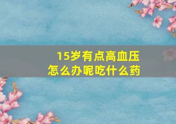 15岁有点高血压怎么办呢吃什么药