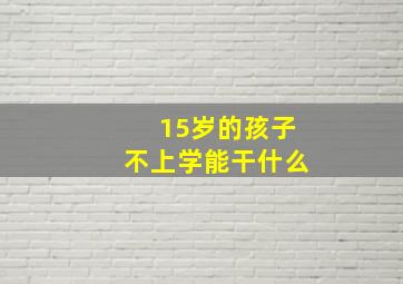 15岁的孩子不上学能干什么