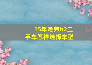 15年哈弗h2二手车怎样选择车型