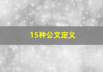 15种公文定义