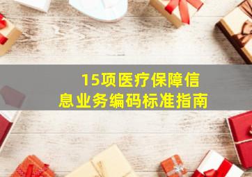 15项医疗保障信息业务编码标准指南