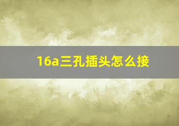 16a三孔插头怎么接