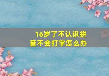 16岁了不认识拼音不会打字怎么办