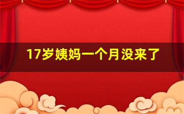 17岁姨妈一个月没来了