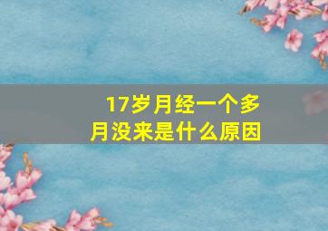 17岁月经一个多月没来是什么原因