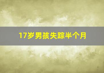 17岁男孩失踪半个月