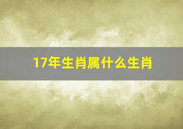 17年生肖属什么生肖