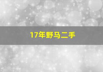 17年野马二手