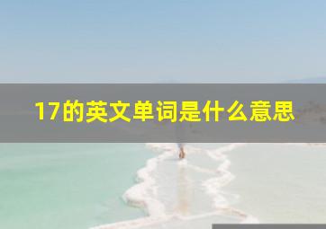 17的英文单词是什么意思