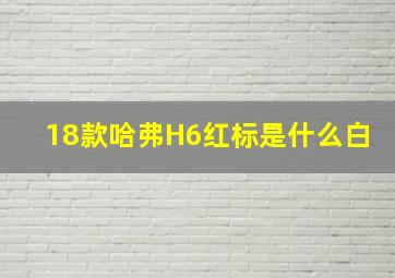 18款哈弗H6红标是什么白