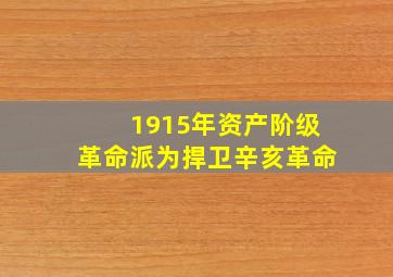 1915年资产阶级革命派为捍卫辛亥革命