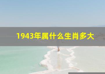 1943年属什么生肖多大