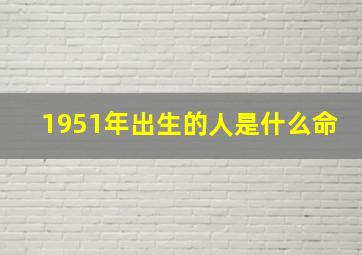 1951年出生的人是什么命