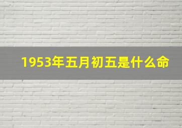 1953年五月初五是什么命