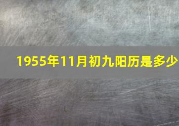 1955年11月初九阳历是多少