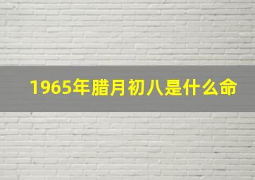 1965年腊月初八是什么命