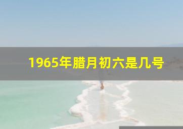 1965年腊月初六是几号