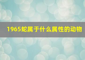 1965蛇属于什么属性的动物