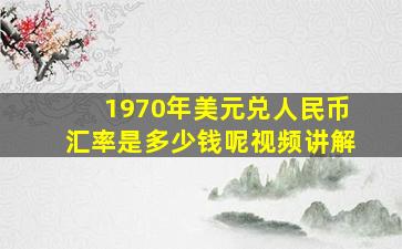 1970年美元兑人民币汇率是多少钱呢视频讲解