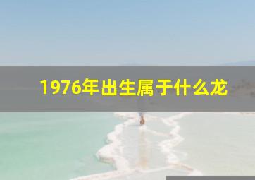 1976年出生属于什么龙