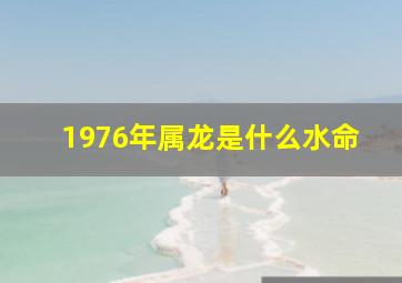 1976年属龙是什么水命