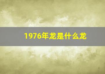 1976年龙是什么龙