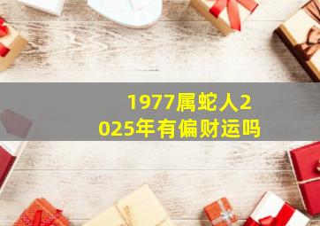 1977属蛇人2025年有偏财运吗